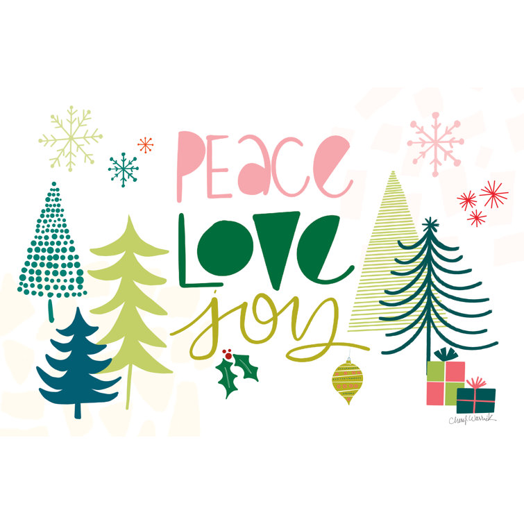 The Seasonal Aisle Peace Love Joy I by Wrapped Canvas Wayfair.co.uk